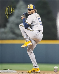 FREDDY PERALTA SIGNED 16X20 BREWERS PHOTO #12 - JSA