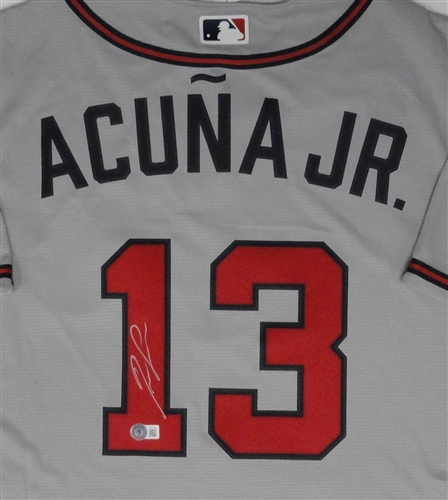 RONALD ACUNA SIGNED OFFICIAL NIKE BRAVES JERSY BAS