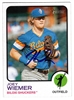 JOEY WIEMER SIGNED 2022 TOPPS HERITAGE BREWERS ROOKIE CARD #166