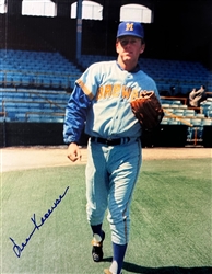 LEW KRAUSE SIGNED 8X10 BREWERS PHOTO #1