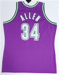 RAY ALLEN SIGNED AUTHENTIC MITCHELL & NESS BUCKS JERSEY - BECKETT