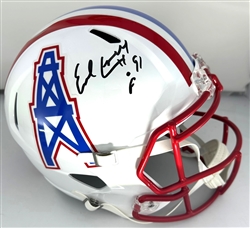 EARL CAMPBELL SIGNED FULL SIZE REPLICA HOUSTON OILERS SPEED HELMET W/ HOF - JSA