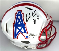 EARL CAMPBELL SIGNED FULL SIZE AUTHENTIC  HOUSTON OILERS SPEED HELMET W/ HOF - JSA