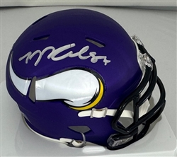 TJ HOCKENSON SIGNED VIKINGS MINI HELMET - BAS