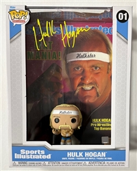 HULK HOGAN SIGNED SPORTS ILLUSTRATED MAGAZINE FUNKO POP FIGURE - BAS