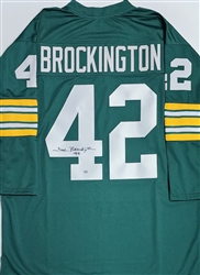 JOHN BROCKINGTON SIGNED CUSTOM REPLICA PACKERS GREEN JERSEY