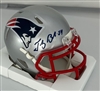 TEDDY BRUSCHI SIGNED PATRIOTS SPEED MINI HELMET - BAS