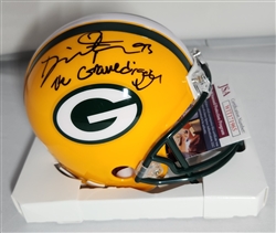 GILBERT BROWN SIGNED PACKERS MINI HELMET W/ GRAVEDIGGER- JSA