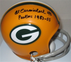 AL CARMICHAEL SIGNED PACKERS MINI HELMET W/ YEARS