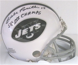 BABE PARILLI SIGNED NY JETS MINI HELMET W/ SB CHAMPS