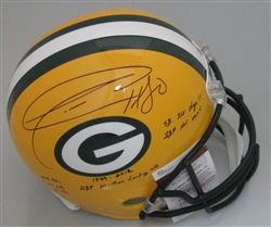 DONALD DRIVER SIGNED FULL SIZE PACKERS REPLICA HELMET W/ CAREER STATS - JSA