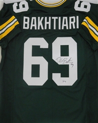 DAVID BAKHTIARI SIGNED CUSTOM REPLICA PACKERS GREEN JERSEY - BAS