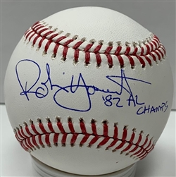 ROBIN YOUNT SIGNED MLB BASEBALL W/ '82 AL CHAMPS - JSA