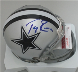 TONY ROMO SIGNED COWBOYS MINI HELMET