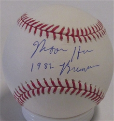 MOOSE HAAS SIGNED MLB BASEBALL W/ 1982 BREWERS