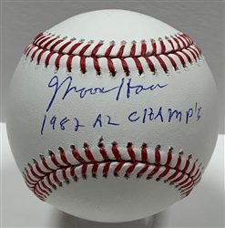 MOOSE HAAS SIGNED OFFICIAL MLB BASEBALL W/ 1982 AL CHAMPS - JSA