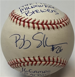 BOB SKUBE SIGNED OFFICIAL MLB BASEBALL W/ CAREER STATS