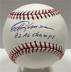 ED ROMERO SIGNED OFFICIAL MLB BASEBALL W/ '82 AL CHAMPS