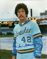 TOM TELLMANN SIGNED 8X10 BREWERS PHOTO #1