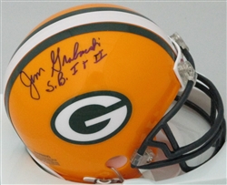 JIM GRABOWSKI SIGNED PACKERS MINI HELMET W/ SB I & II