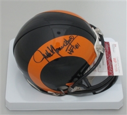 JACK YOUNGBLOOD SIGNED RAMS THROWBACK MINI HELMET - JSA