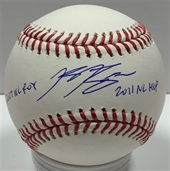 RYAN BRAUN SIGNED MLB BASEBALL w/ '2011 MVP & 2007 ROY - JSA