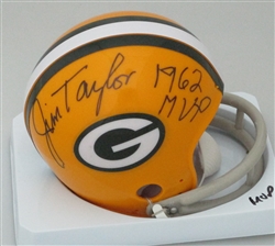 JIM TAYLOR SIGNED PACKERS 2-BAR MINI w/1962 MVP