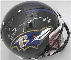 RAY LEWIS SIGNED FULL SIZE RAVENS AUTHENTIC HELMET W/ HOF - JSA