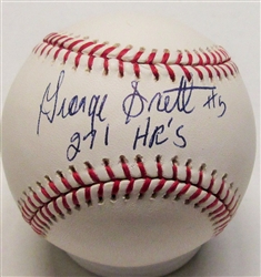 GEORGE SCOTT (d) SIGNED MLB BASEBALL W/ 271 HR's