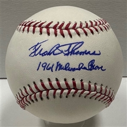FRANK THOMAS SIGNED MLB BASEBALL W/ 1961 MILWAUKEE BRAVES