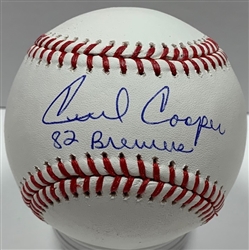 CECIL COOPER SIGNED OFFICIAL MLB BASEBALL W/ 1982 BREWERS - JSA