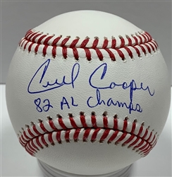 CECIL COOPER SIGNED OFFICIAL MLB BASEBALL W/ 1982 AL CHAMPS - BREWERS - JSA
