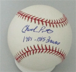 CHUCK PORTER SIGNED OFFICIAL MLB BASEBALL W/ 1981-85
