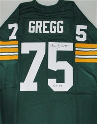 FORREST GREGG SIGNED CUSTOM GREEN PACKERS JERSEY W/ HOF