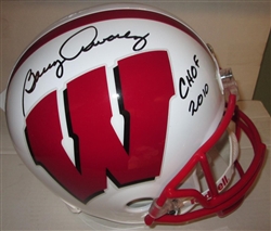 BARRY ALVAREZ SIGNED FS BADGERS REPLICA HELMET W/ CHOF