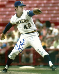 SKIP LOCKWOOD SIGNED 8X10 BREWERS PHOTO #1