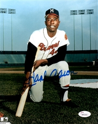 HENRY HANK AARON SIGNED 8X10 MILW. BRAVES PHOTO #3 - JSA