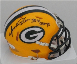 ANDRE RISON SIGNED RIDDELL PACKERS SPEED MINI HELMET W/ "SB 31 CHAMPS" - JSA