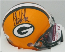 STERLING SHARPE SIGNED PACKERS MINI HELMET - JSA