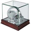 CHERRY WOOD GLASS MINI HELMET DISPLAY CASE