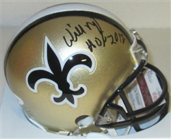 WILLIE ROAF SIGNED SAINTS MINI HELMET - JSA