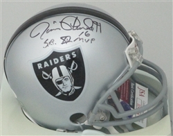 JIM PLUNKETT SIGNED RAIDERS MINI HELMET W/ SB MVP BECKETT