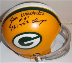JESSE WHITTENTON (d) SIGNED PACKERS 2-BAR MINI w/ 61-62 CHAMPS