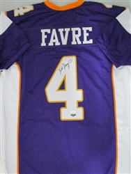 BRETT FAVRE SIGNED CUSTOM REPLICA VIKINGS PURPLE JERSEY - JSA