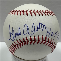 HENRY HANK AARON SIGNED MLB BASEBALL W/ "HOF '82" - JSA
