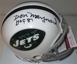 DON MAYNARD SIGNED JETS MINI HELMET W/ HOF '87 - JSA