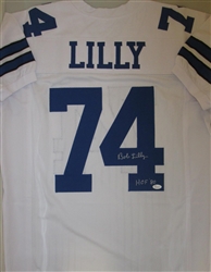 BOB LILLY SIGNED CUSTOM COWBOYS JERSEY W/ HOF - JSA