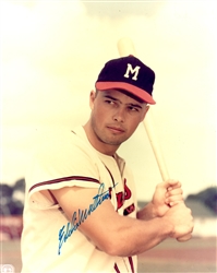 EDDIE MATHEWS (d) SIGNED 8X10 MILW BRAVES PHOTO #1