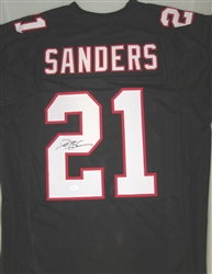 DEION SANDERS SIGNED CUSTOM FALCONS JERSEY - JSA