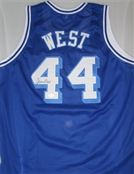 JERRY WEST SIGNED CUSTOM LAKERS JERSEY - JSA